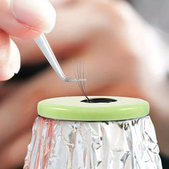 Jade Stone Eyelashes Glue Holder Grafting Eyelashes Glue Round Pallet