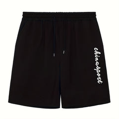 Men's Letter Print Athletic Shorts for Summer