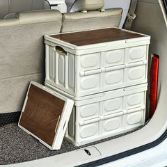 Outdoor Camping Storage Box with Wooden Cover