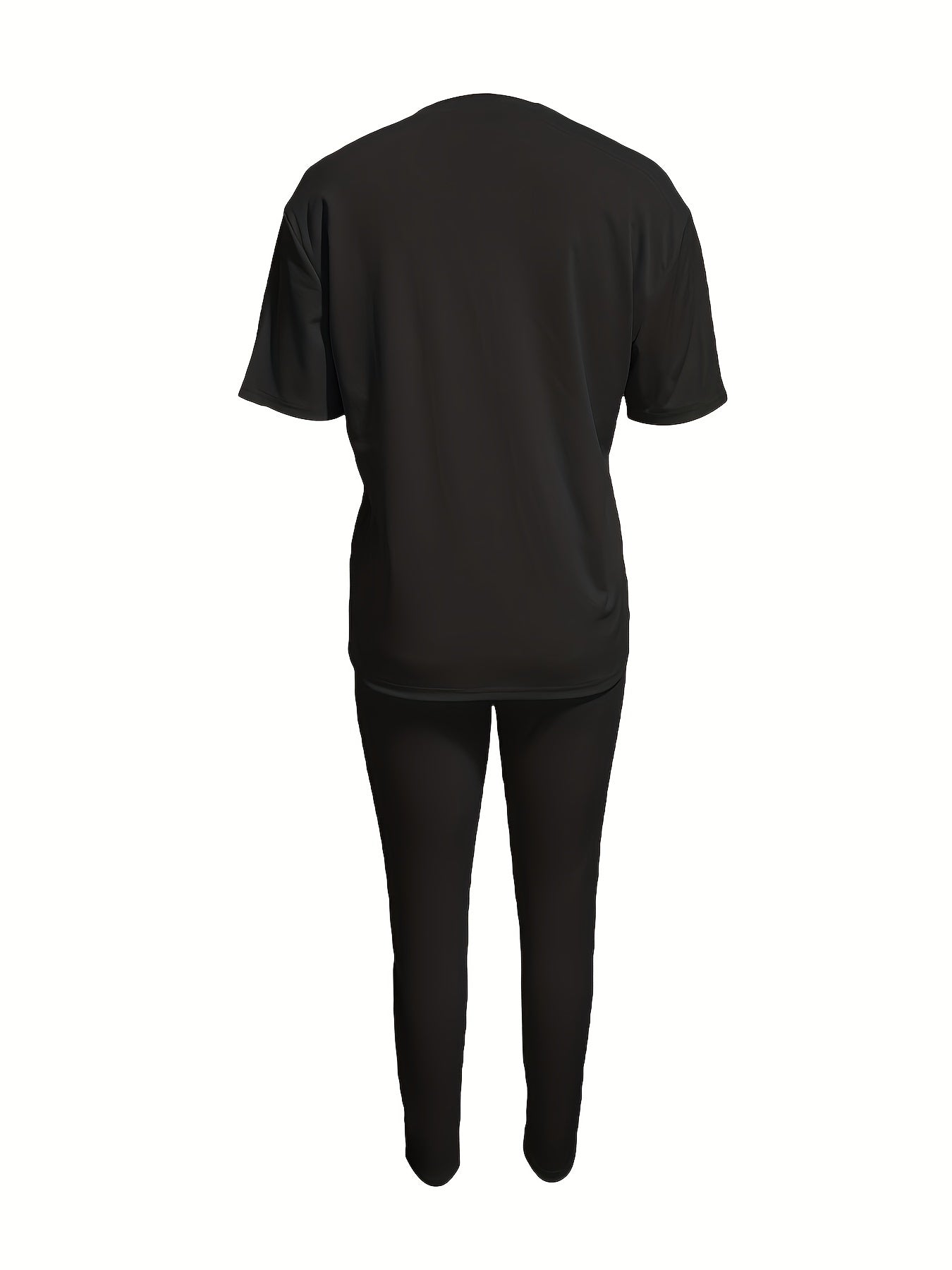 Rabbit & Letter Print Two piece Set Short Sleeve T shirt & Casual Leggings