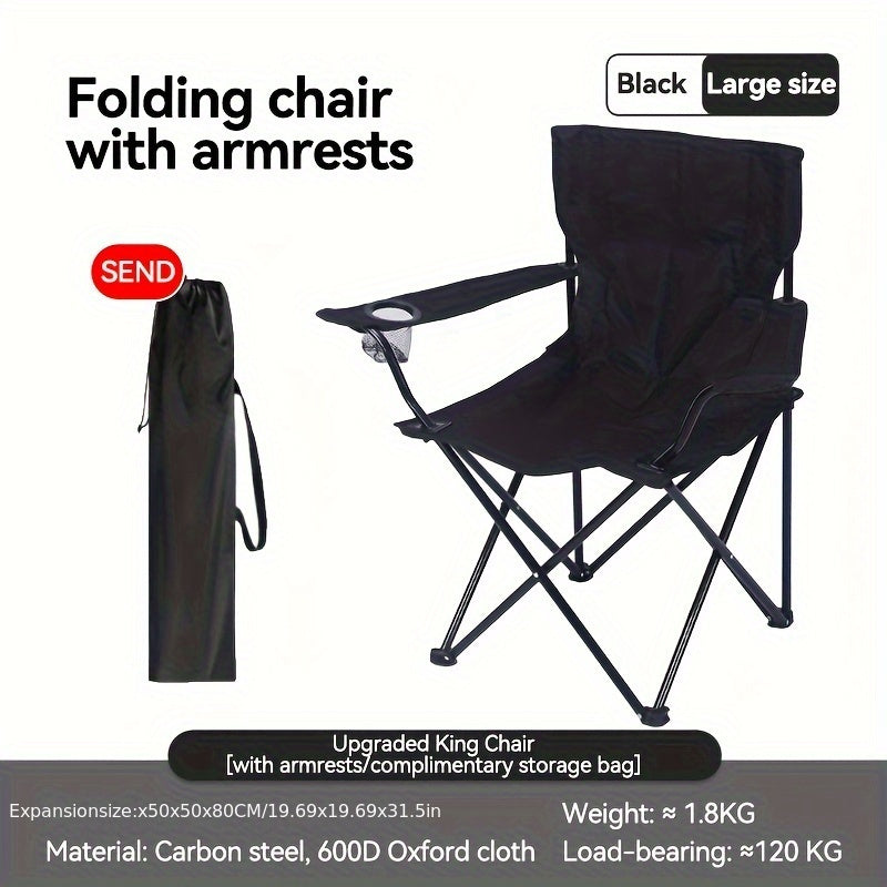 Portable Outdoor Armrest Chair for Fishing Camping Beach
