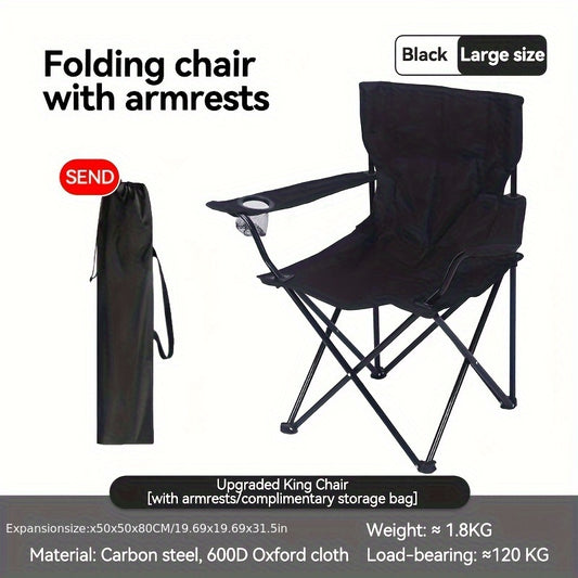 Portable Outdoor Armrest Chair for Fishing Camping Beach