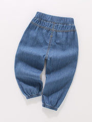 Boys Casual Denim Jeans Elastic Waist