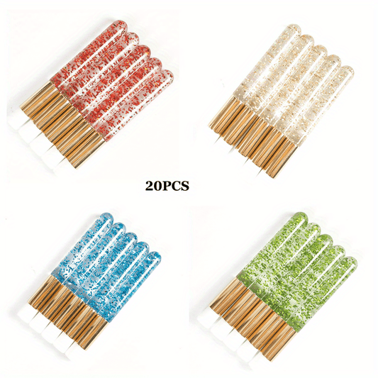 20 Glitter Crystal Lash Shampoo Brushes with Container