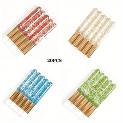 20 Glitter Crystal Lash Shampoo Brushes with Container