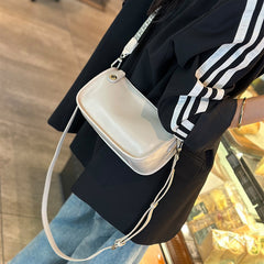 Soft Cowhide Small Square Bag with Wide Shoulder Strap