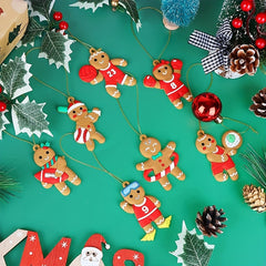 12pcs Sporty Gingerbread Man Ornament Christmas Tree Ornaments