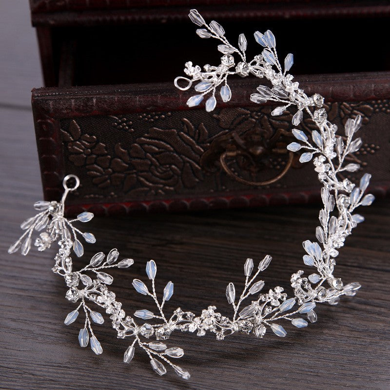 Golden Rhinestone Wedding Bride Hair Comb Headdress