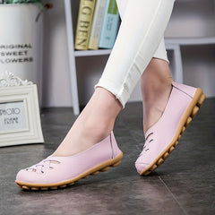 Women's Cross Strap Flat Loafers Soft Sole Slip On Walking Shoes