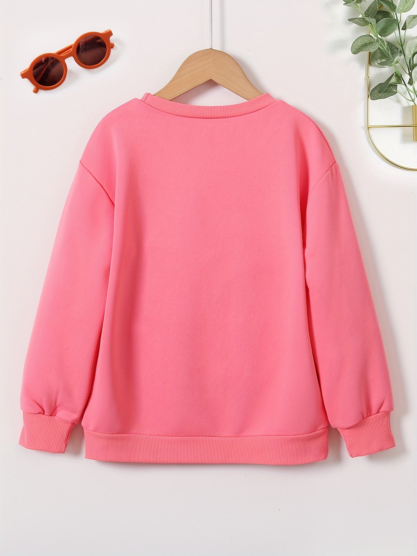Girls Floral Graphic Sweatshirt Round Neck Pullover