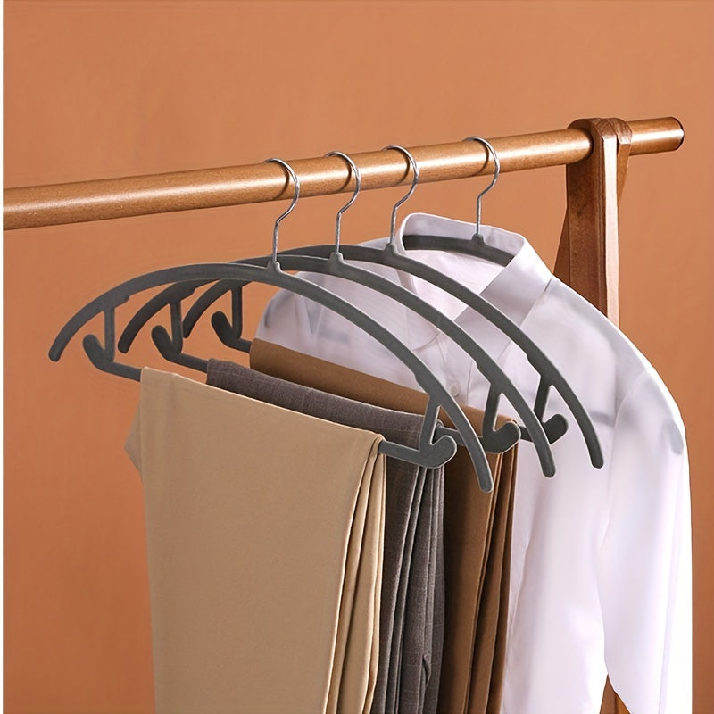 10pcs Flocking Hanger Organizer Non-slip Clothes Support