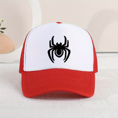Kids Mesh Sunshade Baseball Cap Spider Embroidery