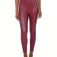 PU Leather High Waist Leggings Women's Clothing