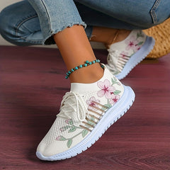 Women's Floral Print Running Shoes Casual Comfortable Outdoor Sports Shoes