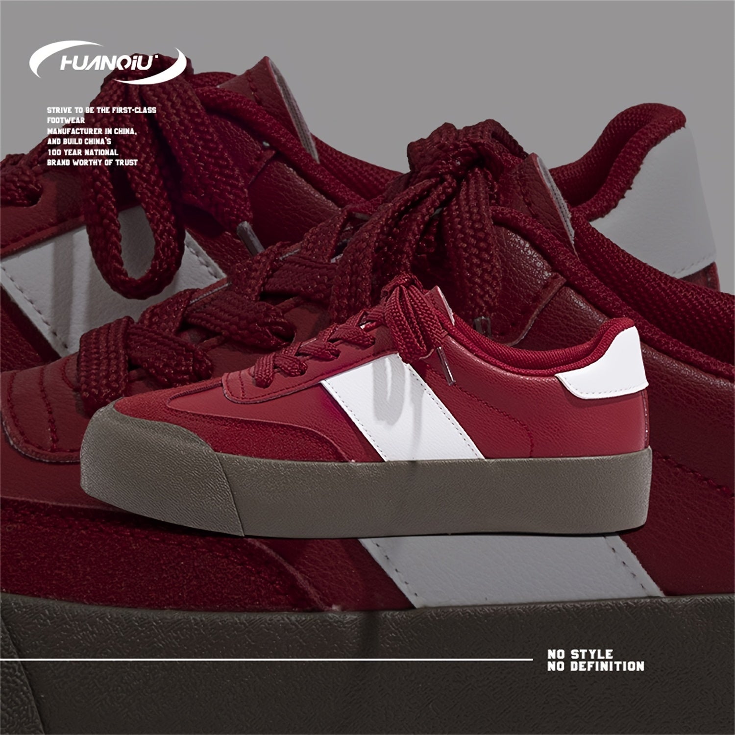 HUANQIU Lace-up Lightweight Non-slip Low Sneakers for Women