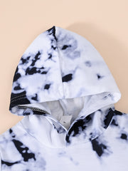 Boys Tie Dye Outfit Shorts & T shirt Hooded Short Sleeves Casual Summer Kids Clo