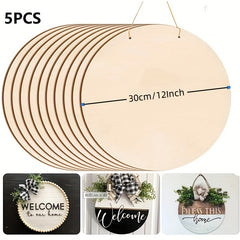 30 48cm Wood Circles for Crafts 5pcs DIY Wooden Blanks for Christmas Projects