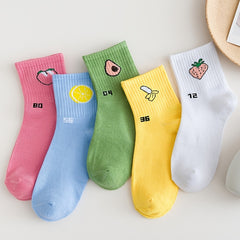 5 Pairs Fruit Ankle Socks Women's Stockings