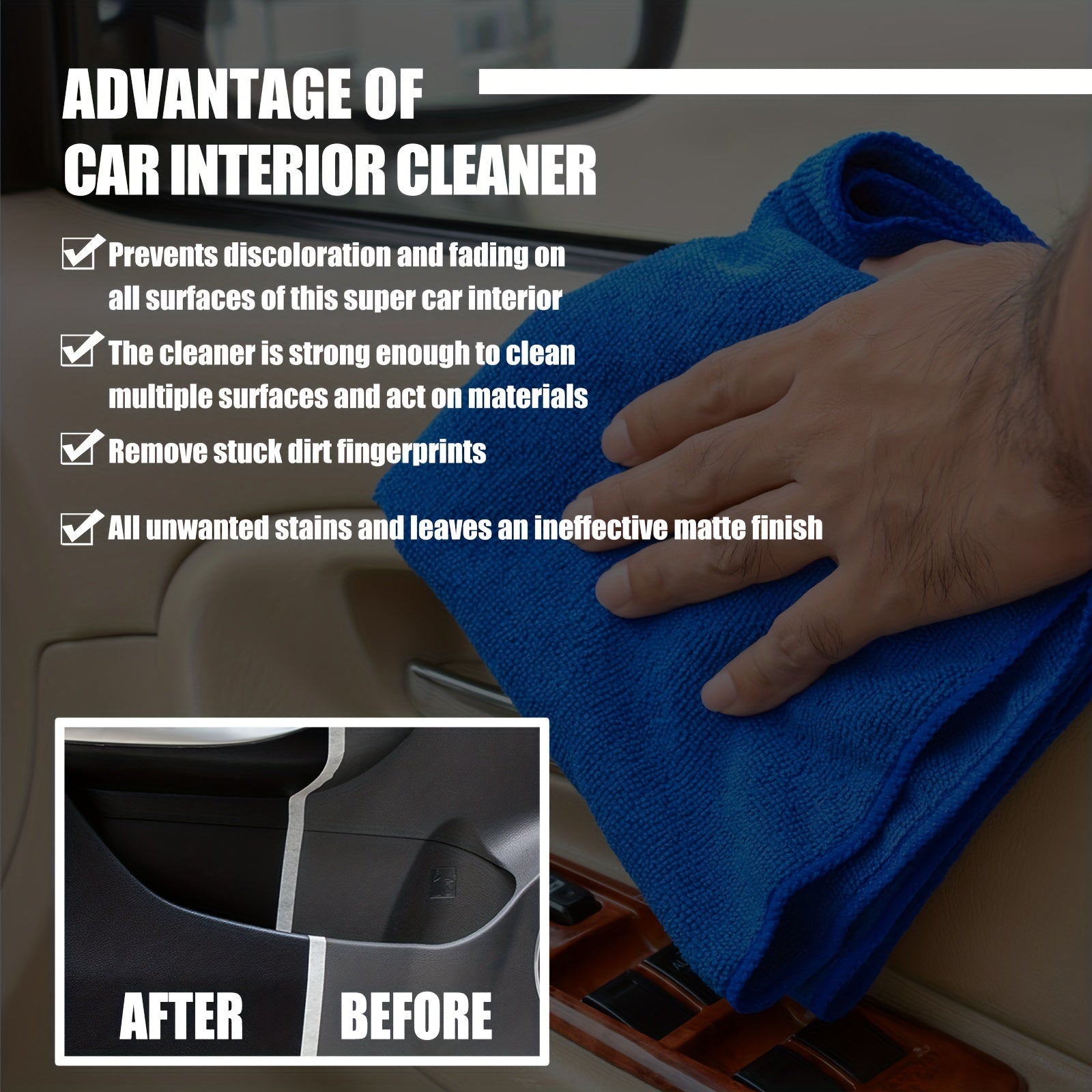 Car Interior Maintenance Cleaner for Plastic Parts Leather Door Decontamination