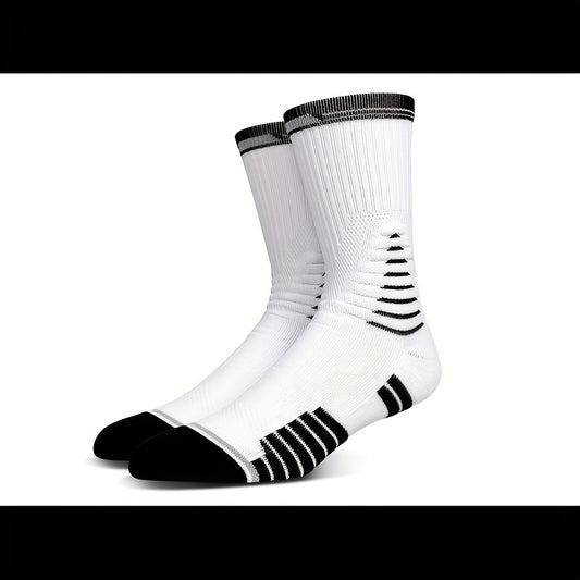 Men's Thickened Breathable Mid Calf Socks for Running Cycling Football