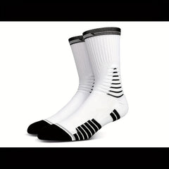 Men's Thickened Breathable Mid Calf Socks for Running Cycling Football