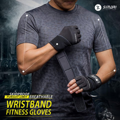 Non Slip Workout Gloves with Wrist Wraps Full Palm Protection