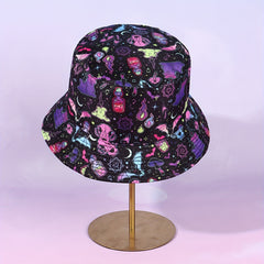 Ghost Candle Halloween Bucket Hat Reversible Sunshade Fisherman Cap