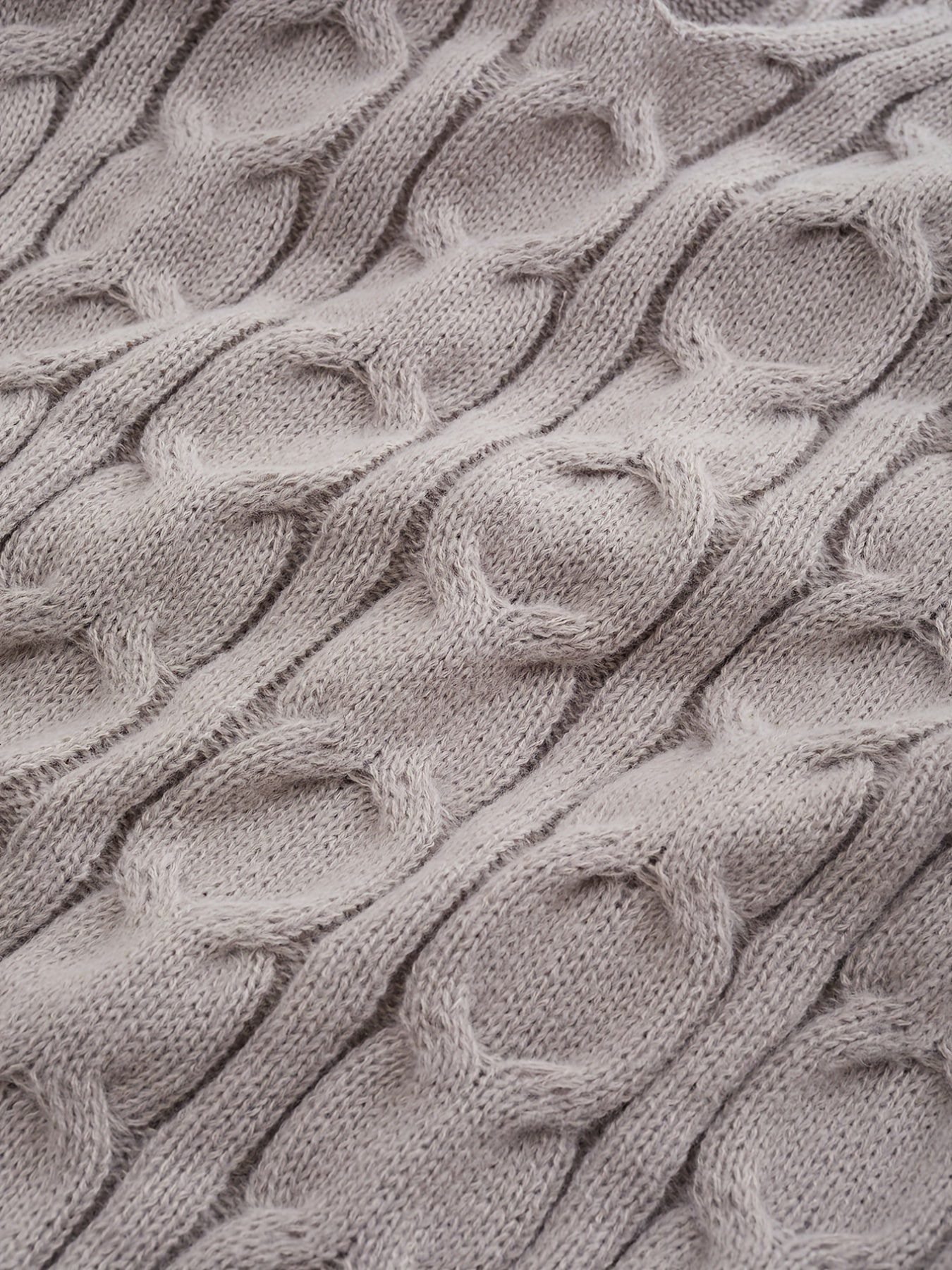 V-Neck Cable Knit Sweater - Long Sleeve Pullover Jumper