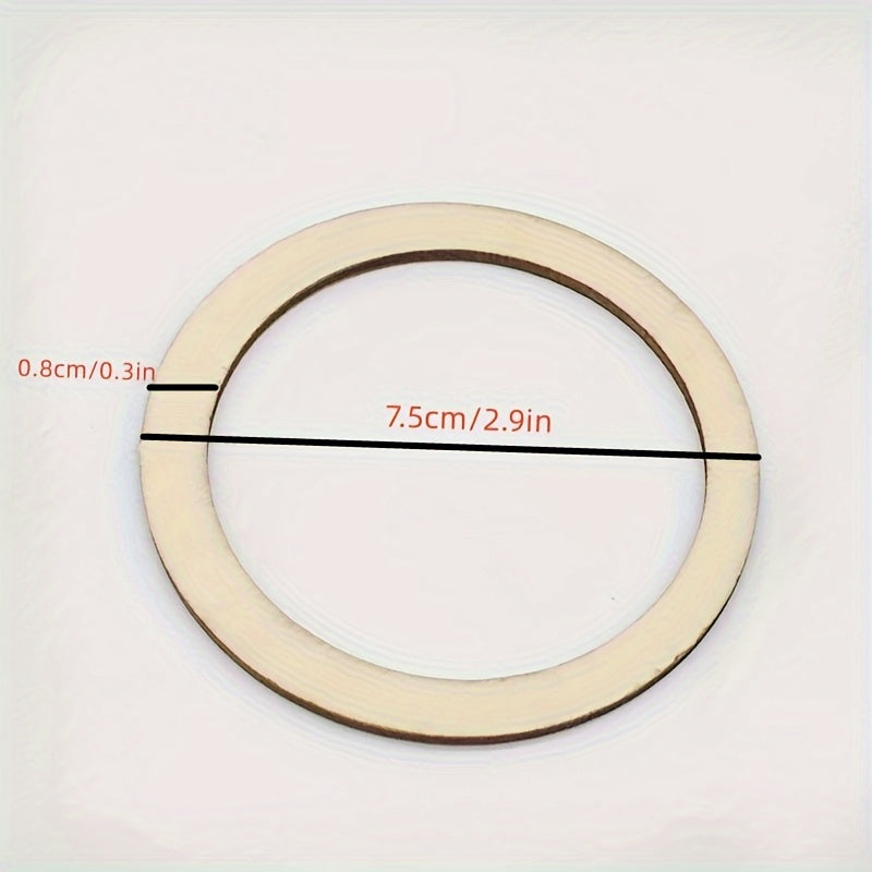 20pcs Pre-drilled Natural Wooden Circles for DIY Crafts Clothing Ornaments Art
