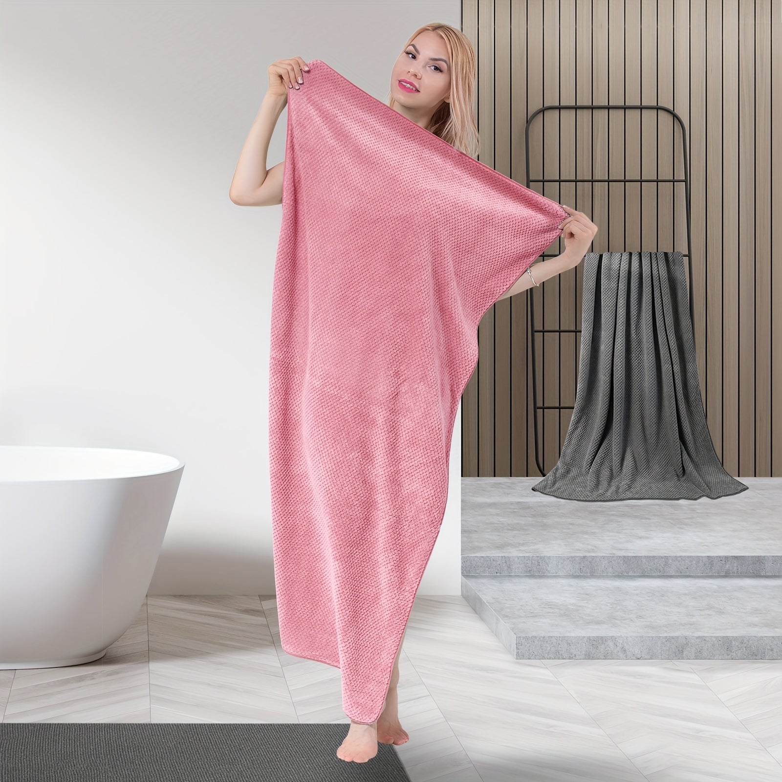 2pcs Microfiber Towel Set Quick Dry Soft Hand Bath Towel