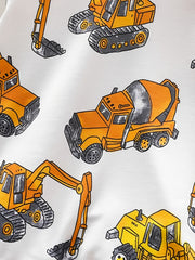 Boys Excavator Print Pullover Sweatshirt