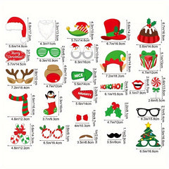 Christmas Photo Booth Props 50pcs Party Supplies Holiday Decoration Set