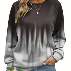 Ombre Crew Neck Sweatshirt for Women