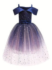 Kids Princess Party Dress Sleeveless Gown