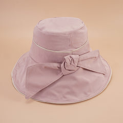Western Style Summer Bow Bucket Hat Men Women All-match Sun Hat