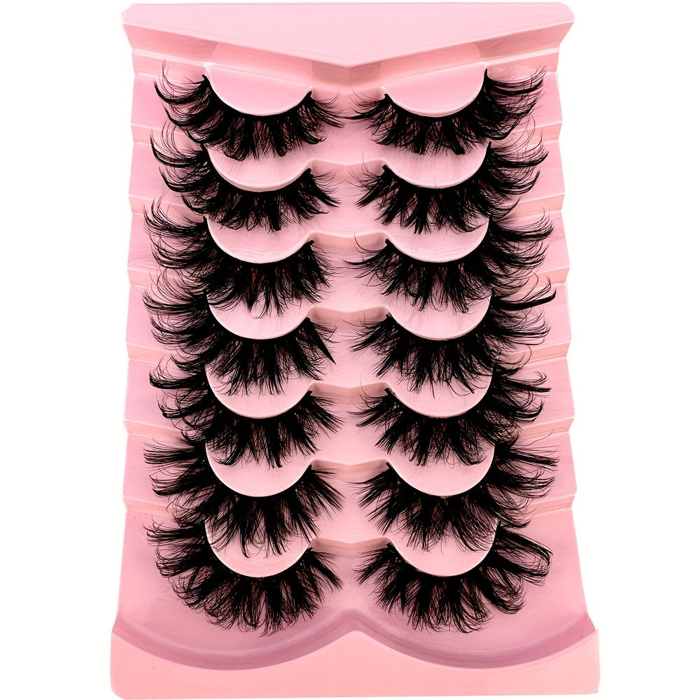 7 Pairs 3D Fluffy False Eyelashes Long Thick Natural Curling Extensions