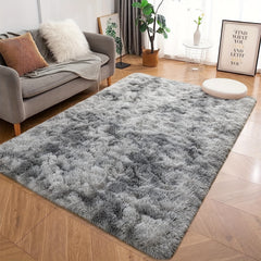 Light Grey Shag Area Rug Soft Fluffy Washable Carpet for Living Room Bedroom
