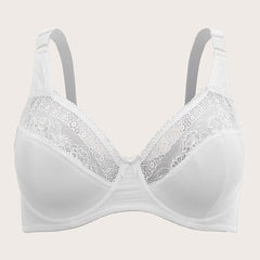 Lace Push Up Solid Bra Full Coverage Medium Stretch Bralette