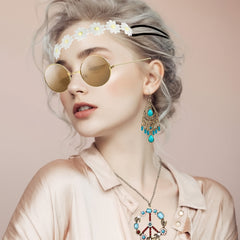 Hippie Costume Set with Sunglasses 5pcs