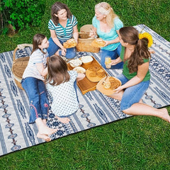 Waterproof 3 Layer Picnic Blanket 200 X 200 Boho Forest Print