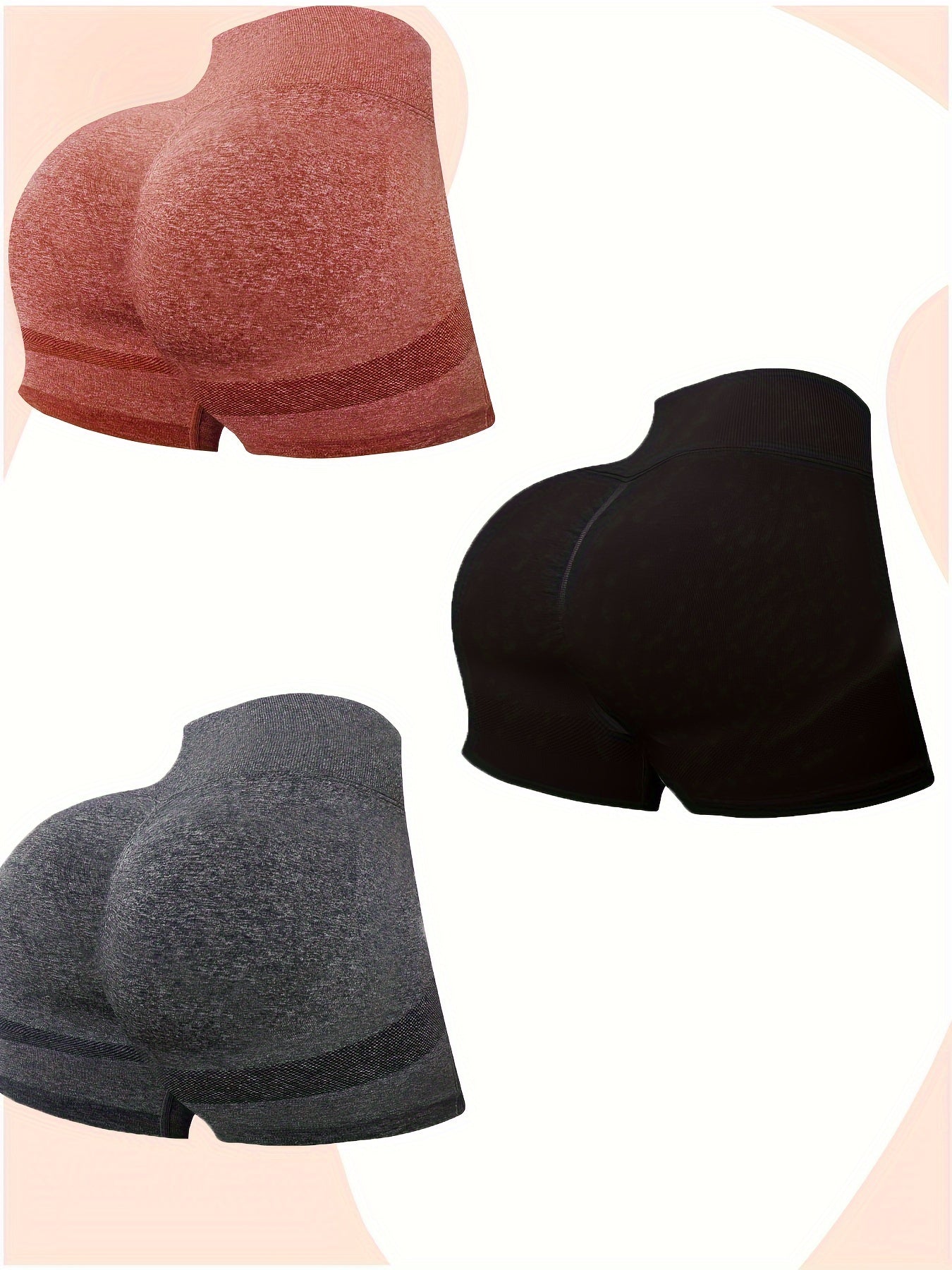 Solid Yoga Sports Shorts High Stretch Fitness Running Workout Shorts