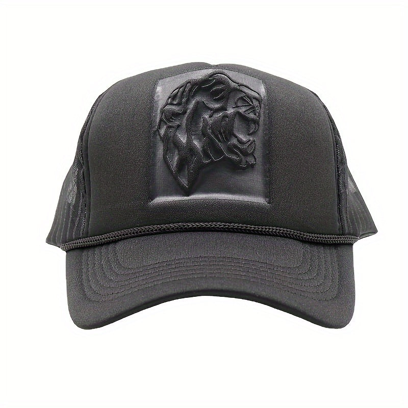 Tiger Head Embossed Baseball Cap Mesh Breathable Trucker Hats