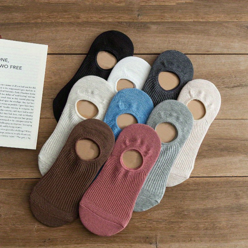 9 Pairs Ribbed Invisible Ankle Socks Women's Stockings
