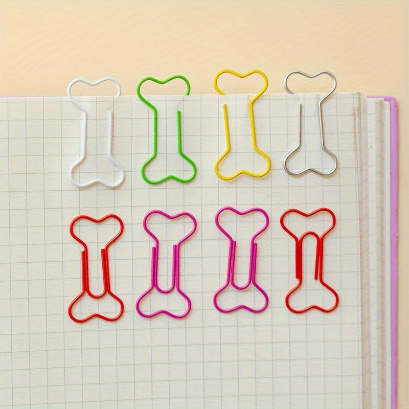 21pcs Bone-shaped Cartoon Animal Clips Student Office Bookmarks