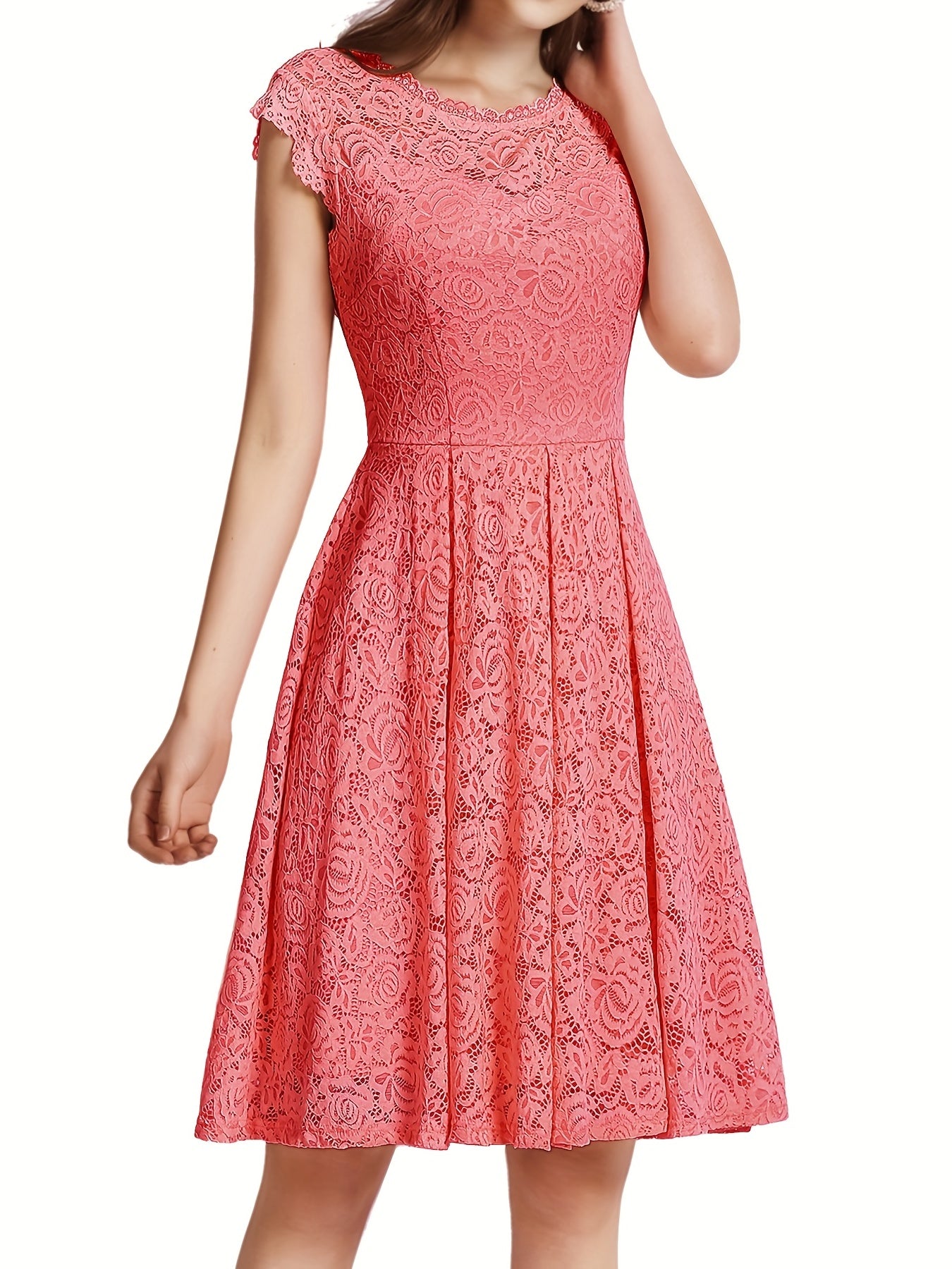Lace Sleeveless Dress Back To School Cocktail Prom Party Women's Clothing