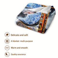 Outdoor Wolf Pack Blanket Camping Picnic Sofa Bedroom