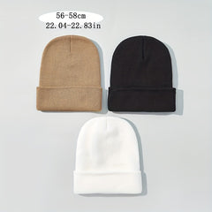 Winter Knitted Hat Beanie Outdoor Skull Cap Warm Ski Hat