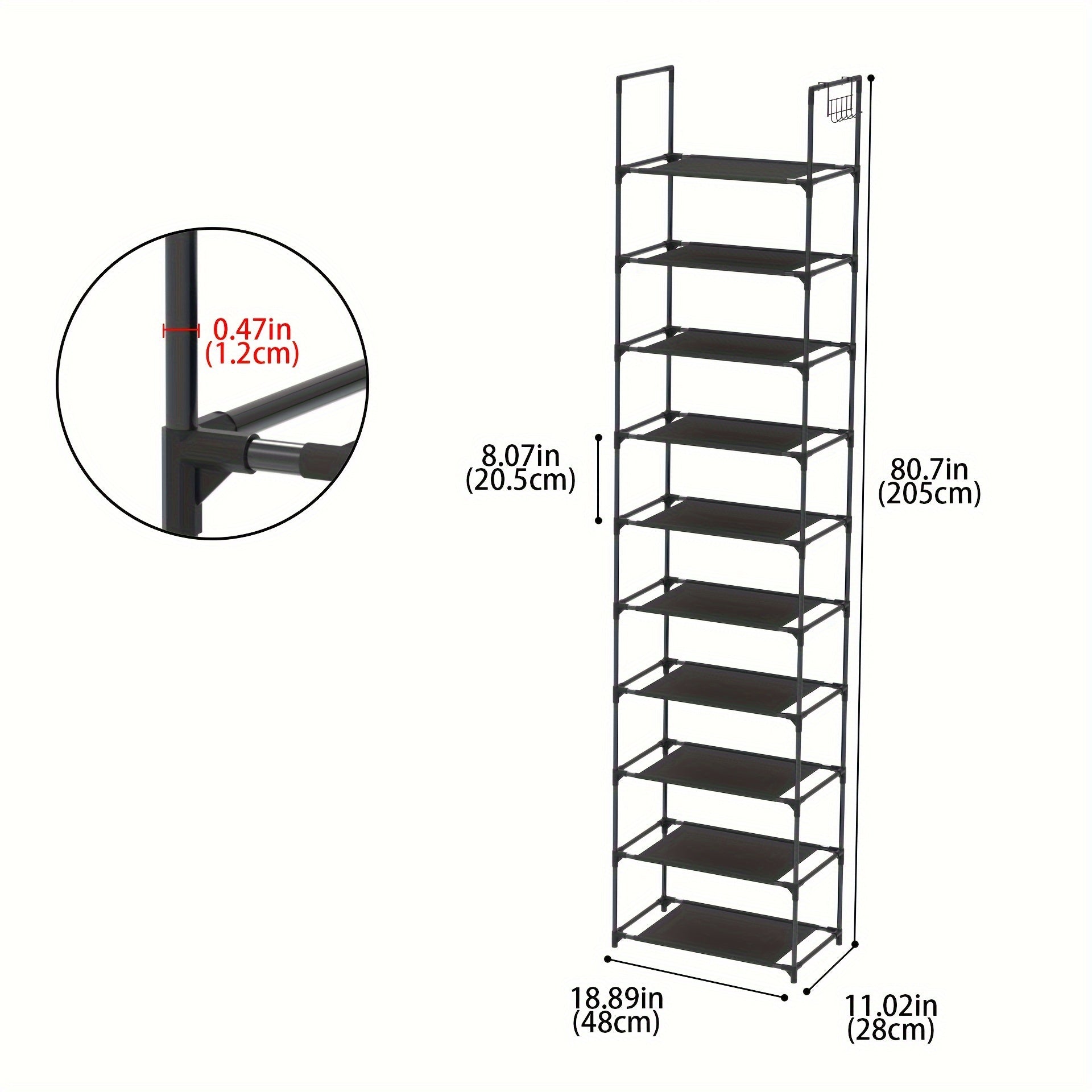 1pc Shoe Rack Standing Shoe Storage for Bedroom Hallway Office Home