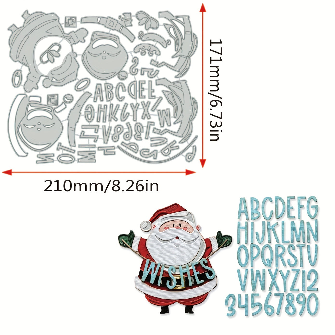 Christmas Metal Cutting Dies for Card Making DIY Crafts Santa Claus