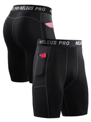 Men's Compression Shorts with Pocket for Gym Sports Running